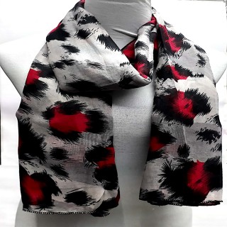 Cotton Printed  Stole - Brown | red | black